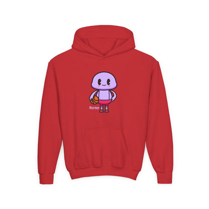Murmur Shoots Hoops Youth Hoodie – Fun Character Sports Sweatshirt for Basketball Kids
