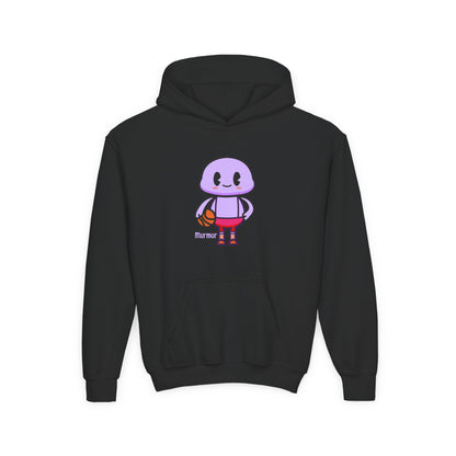 Murmur Shoots Hoops Youth Hoodie – Fun Character Sports Sweatshirt for Basketball Kids